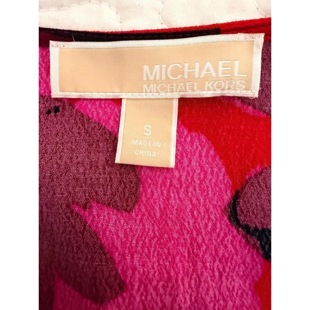 Michael Kors Women's Floral Print Blouse Size Small 100% Viscose Top Elegant